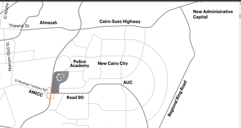 موقع كمبوند كايرو فيستيفال سيتى التجمع الخامس 