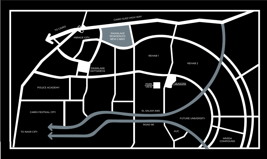 موقع كومباوند سوان ليك التجمع 