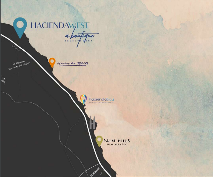 موقع قرية هاسيندا ويست رأس الحكمة بالساحل الشمالي