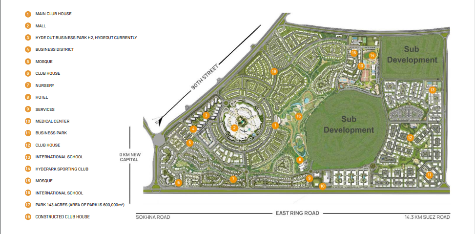 تصميم كمبوند هايد بارك التجمع الخامس